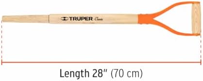 Truper Replacement Handle for Classic Shovel with Y Grip, 28-Inch Wood Handle, Anti-Rotation Fixing System (Model MG-PY / 15900)
