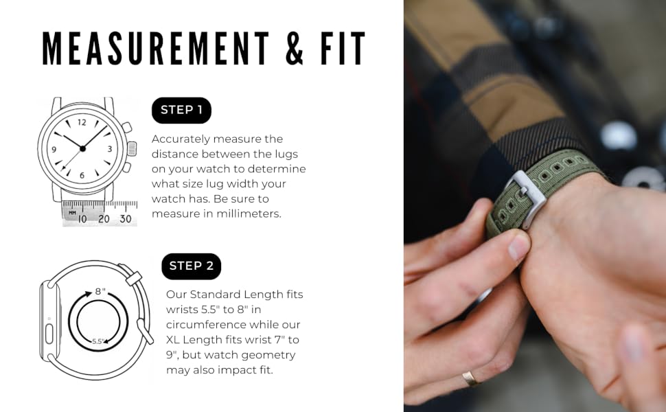 canvas watch band measurement &amp;amp;amp; fit