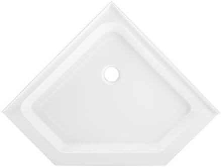 Voltaire 32" x 32" Acrylic White, Single-Threshold, Center Drain, Neo-angle Shower Base