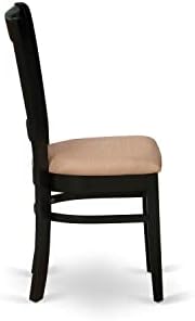 East West Furniture VAC-OAK-C Vancouver Dining Chairs - Linen Fabric Upholstered Wood Chairs, Set of 2, Oak