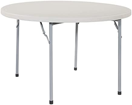 Office Star Resin Multipurpose Round Table, 4-Feet, Grey
