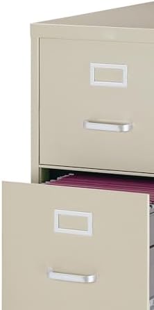 Staples 4-Drawer Vertical File Cabinet, Letter Size Documents, Lockable, 26.5" D x 15" W x 51.97" H, Putty/Beige