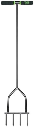 Yard Butler Manual Lawn Coring Aerator, ID-6C - Lawn Care Tool for Aerating - Long-Handled - Power-Coated Steel Construction - Comfortable Cushioned Handles Garden Tool - Easy to Use | Long-Handled Aerator, Powder-Coated Steel Construction, Cushioned Han…