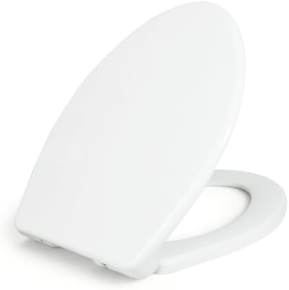 LUXE TS1008E Slow Close Elongated Comfort Fit Toilet Seat, White