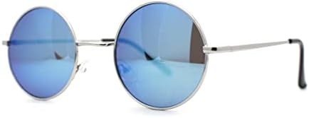 SA106 Reflective Color Mirrored Hippie Groove Round Circle Lens Retro Sunglasses
