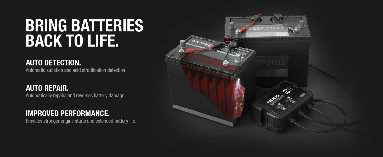 NOCO Genius GENPRO10X2, 2-Bank, 20A, Smart Marine Charger, 12V Onboard Battery Charger, Maintainer