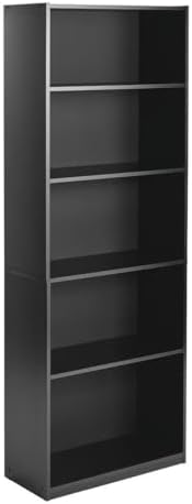 Mainstay` 71" 5-Shelf Standard Bookcase (Black)