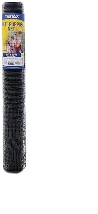 Tenax Multi-Purpose Net - Black Plastic Netting, Versatile Garden Fence - 3' x 50' - Polypropylene
