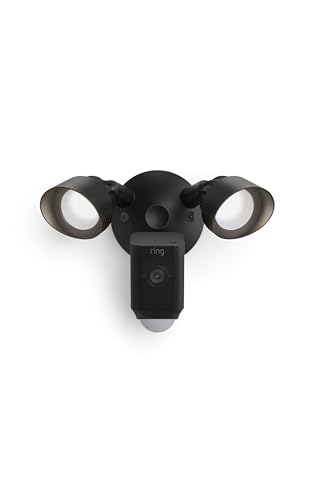 Ring Floodlight Cam Wired Plus, Outdoor home or business security with motion-activated 1080p HD video and floodlights, Black