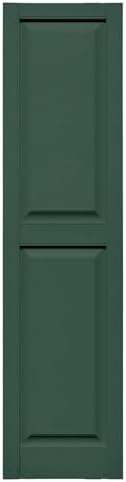 Mid America Raised Panel Vinyl Shutters (1 Pair) - 14.75 x 59 028 Forest Green - Decorative Window Shutters with Mounting Hardware - Injection
