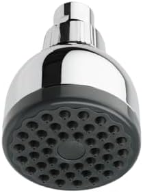 Aquabliss TurboSpa High-Pressure Shower Head - Chrome | 3-inch high-pressure shower head with 42-nozzle wide spray and flow restrictor. Twist-on