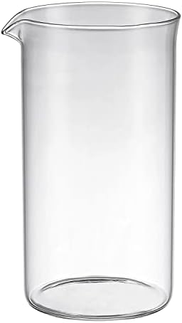 Bruntmor Spare Carafe for French Press, 34 oz French Press replacement Glass, Fire hardened Borosilicate Beaker, 34 ounce