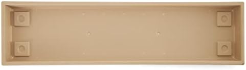 HC Companies Farmhouse Venetian 30 Inch Rectangular Flower Box Plant Saucer Drip Tray, Sandstone Tan, 12 Pack