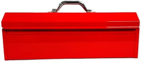 Homak Tool Box, 16" Portable Steel Small Tool Box with Metal Latch Closure & Plastic Handle, Multi-Purpose Heavy Duty Toolbox, Red
