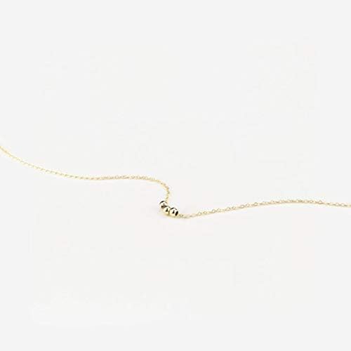 itianxi Dainty Cross Charm Pendant Necklaces,14K Gold Tiny Three Ball Necklace,Simple Fashion Jewelry for Women