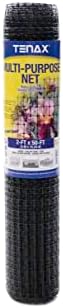 Tenax Multi-Purpose Net - Black Plastic Netting, Versatile Garden Fence - 3' x 50' - Polypropylene
