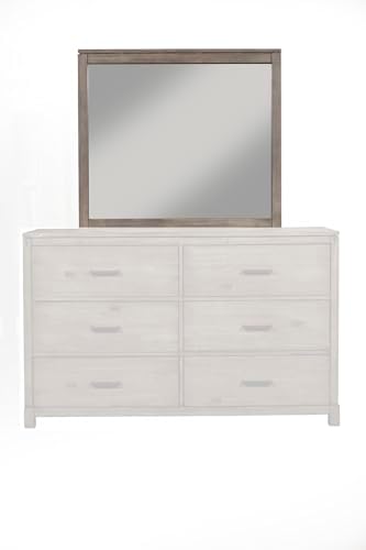 Alpine Furniture Sydney Mahogany and Okoume Veneer Dresser Mirror, Weathered Gray
