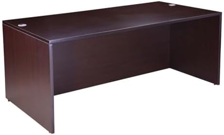 Boss Office Products Holland 71" Executive U-Shape Desk with Lateral File and Hutch, Mocha