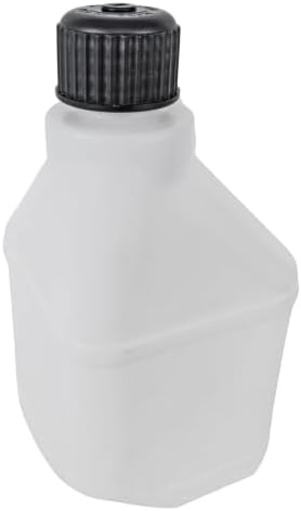 JEGS Square 5-Gallon Utility Jug |2-Handle | White |Made In USA | Square 5-Gallon Jug for prevent spills and evaporation integrated vent to allow