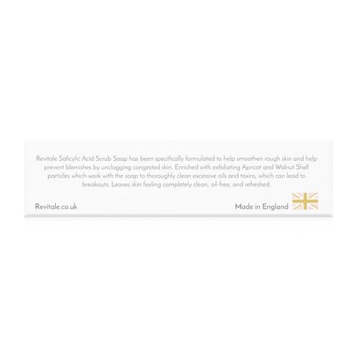REVITALE Advanced BHA Salicylic Acid Scrub Soap – Exfoliating Bar for Face & Body, Deep Pore Cleanser, Anti-Blemish, Skin Softening