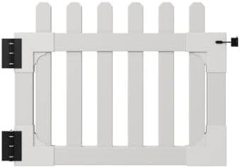 WamBam Newport Picket Fence, White Vinyl DIY No Dig Kit | 3ftH x 6ftW, 1 Panel + 1 Post, ZP19002