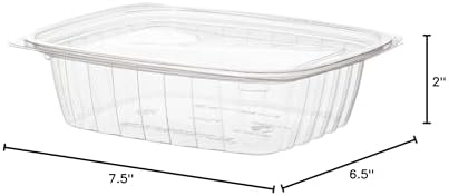 Eco-Products EPRC32 Renewable & Compostable Rectangular Deli Containers - 32oz., 50 Per Pack (Case of 4 Packs), clear