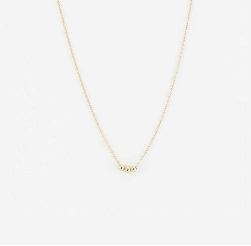 itianxi Dainty Cross Charm Pendant Necklaces,14K Gold Tiny Three Ball Necklace,Simple Fashion Jewelry for Women