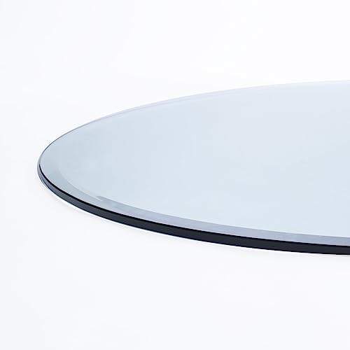 24" Round 1/2" Thick Glass Table Top with Beveled Edge and Tempered Glass