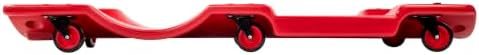 Pro-LifT C-6048 Mechanic Plastic Creeper 48 Inch - Blow Molded Ergonomic HDPE Body with Padded Headrest & Dual Tool Trays - 440 Lbs Capacity Red
