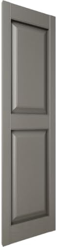Mid America 00021247002 Standard Size Williamsburg Double Panel Vinyl Shutters, w/Installation Shutter-Lok's & Matching Screws (Per Pair), 002, 12"W x 47"H, Black