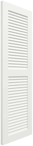18"W x 60"H True Fit PVC Two Equal Louver Shutters, Unfinished (Per Pair - Hardware Not Included)