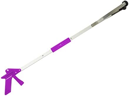 Grabber Reacher Suction Cup Grip Tool- Long 32 Inch Foldable Strong Heavy Duty Aluminum Pick Up Stick - Lightweight Trash Litter Picker Claw