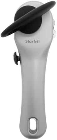 Starfrit Securimax Auto Can Opener, Patented Safe Edge Technology with Lid Lifter, Leaves No Sharp Edges on Lid & Can, Ambidextrous Use
