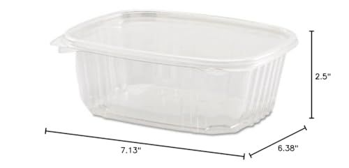 Genpak AD32 | 32oz Clear PET Hinged Deli Container | Recyclable, Made with up to 30% Post-Consumer Content, BPA Free