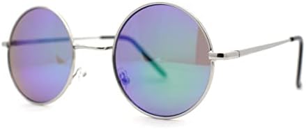 SA106 Reflective Color Mirrored Hippie Groove Round Circle Lens Retro Sunglasses