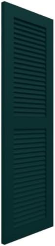 18"W x 60"H True Fit PVC Two Equal Louver Shutters, Unfinished (Per Pair - Hardware Not Included)