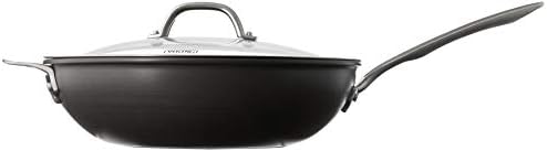 Viking Non Stick Chef Pan, 12 Inch Hard Anodized Nonstick Saute and Frying Pan with Glass Lid, Dishwasher and Oven Safe, Induction Ready, Matte Black