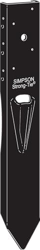 Simpson Strong-Tie FPBM44E E-Z Mender Fence Post Repair Bracket - for 4x4 Wood Post, 12-Gauge Steel Build, Black Powder Coating
