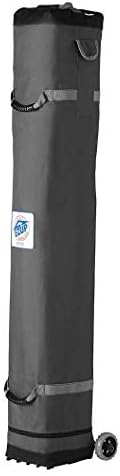 E-Z UP Vantage Instant Shelter Canopy, 10' x 10', Steel Gray Powder-Coated Steel Frame with Wide-Trax Roller Bag & 4 Piece Spike Set, Black