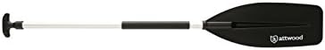 Attwood 4-Foot Aluminum Canoe Paddle, Heavy-Duty Marine Oar with Ergonomic Grip and Poly-Protective Shaft Cover, Model 11764-1