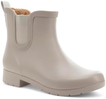 Chooka Women's Delridge Waterproof Faux Fur Chelsea Rain Boot Slip On