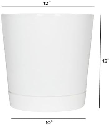 Novelty Majestic Full Depth Round Cylinder Pot, Glossy White, 8-Inch (10082)