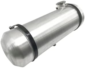 JSD 5 Gallons 8”x24“ Aluminum Spun Round Fuel Gas Tank Cell Fuel Tank with Bracket End Fill 1/4" NPT Outlet