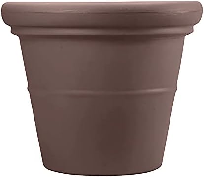 The HC Companies Terrazzo Large Round Plastic Plant Pot w/Rolled Rim - Lightweight & UV Resistant Gardening Pot for Herbs & More - Outdoor & Indoor Plant Pots w/Drainage (17” Black)