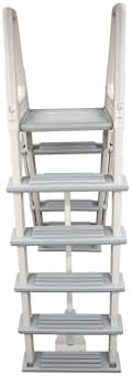 Confer Plastics 7000X Eliminator A-Frame Pool Ladder | Made in USA | Adjustable 48–54 in | Lockable Outer Steps | Heavy-Duty, Stable