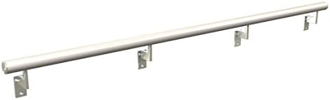 Promenaid Silver 3ft Flush Handrail Kit - Complete Indoor/Outdoor Stair Handrail - Modern 1.6" Round Satin-Anodized Aluminum Railing with 2 Silver