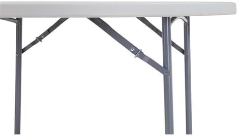 National Public Seating BT-R Series Steel Frame Round Blow Molded Plastic Top Folding Table, 700 lbs Capacity, 71" Diameter x 32" Height