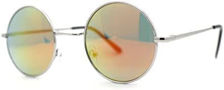 SA106 Reflective Color Mirrored Hippie Groove Round Circle Lens Retro Sunglasses