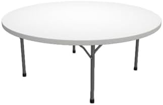 Mayline Event Series Round Folding Table 72"Dia., White Top/Dark Gray Base