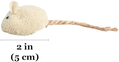 SunGrow Cat Catnip Mice Toys, Furry Plush for Hunting and Pouncing Instinct, 2”, Interactive, Encourages Agility, Coordination, Fun for Hours